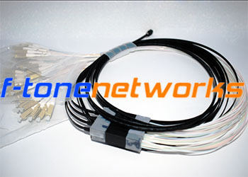 MPO-LC-Uniboot Fanout 12芯束状小圆缆万兆OM3光纤跳线